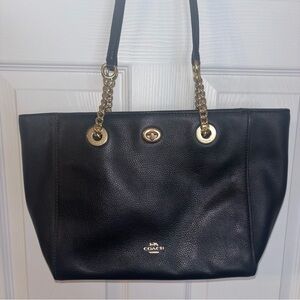 Coach Black Leather Shoulder Bag